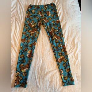 LuLaRoe disney beauty and the beast leggings, size: one size, color: blue